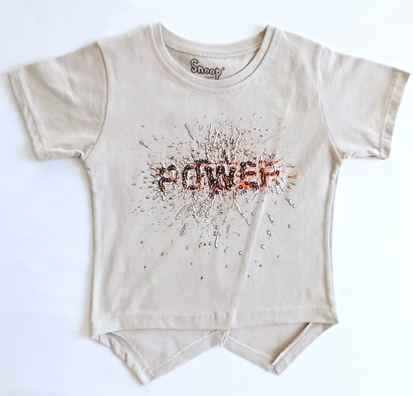 ERKEK ÇOCUK POWER 2'Lİ TAKIM-Kabartma Baskılı,Arkası Uzun T-shirt, Zincir Detaylı Taşlanmış Pantolon