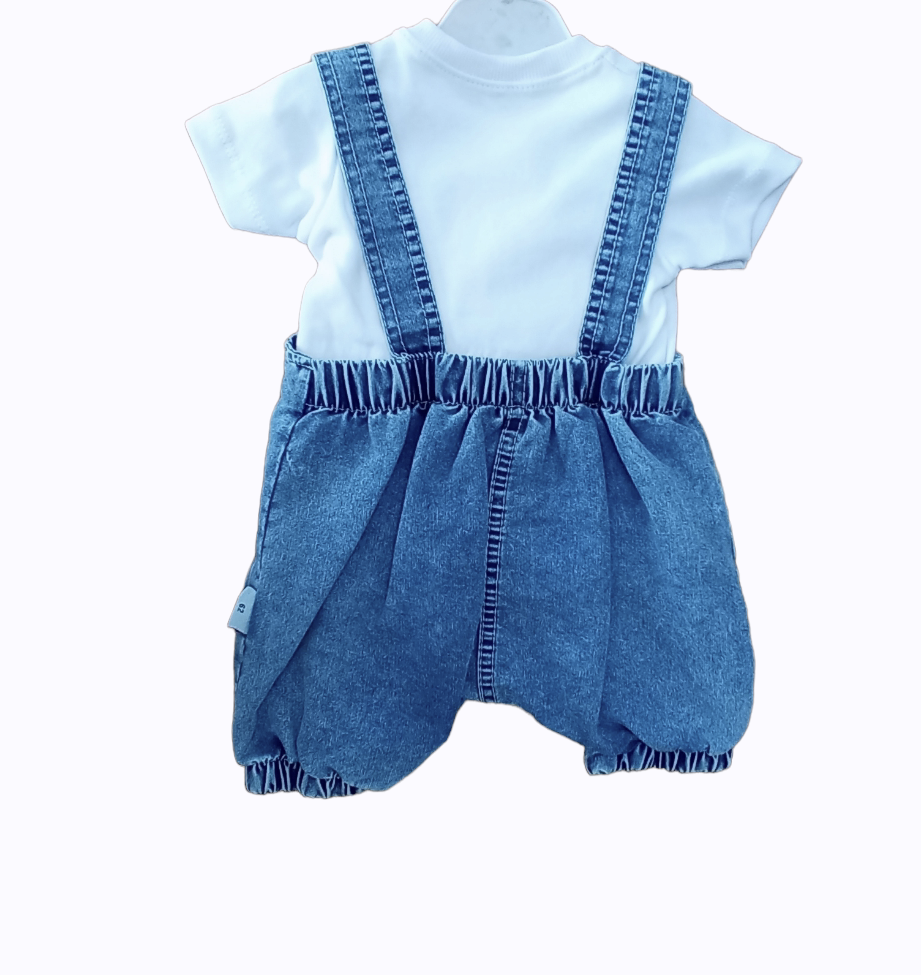 ERKEK BEBEK ARMALI SALOPET TAKIM-% 100 Cotton,Bisiklet Yaka,Yarım Kol Body &Salopet