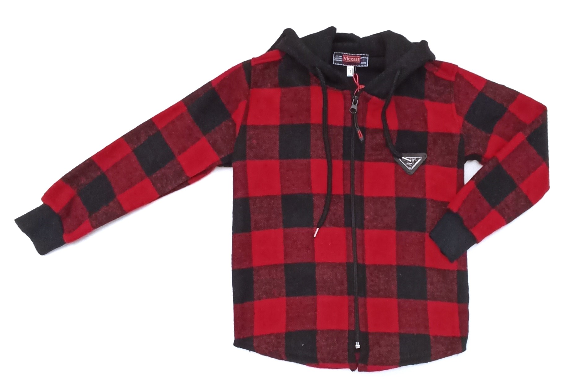 Çaren Kids Erkek Çocuk Oduncu Model Ekoseli Hırka-%100 Cotton Flanel Kumaş,Fermuar Kapama Hırka