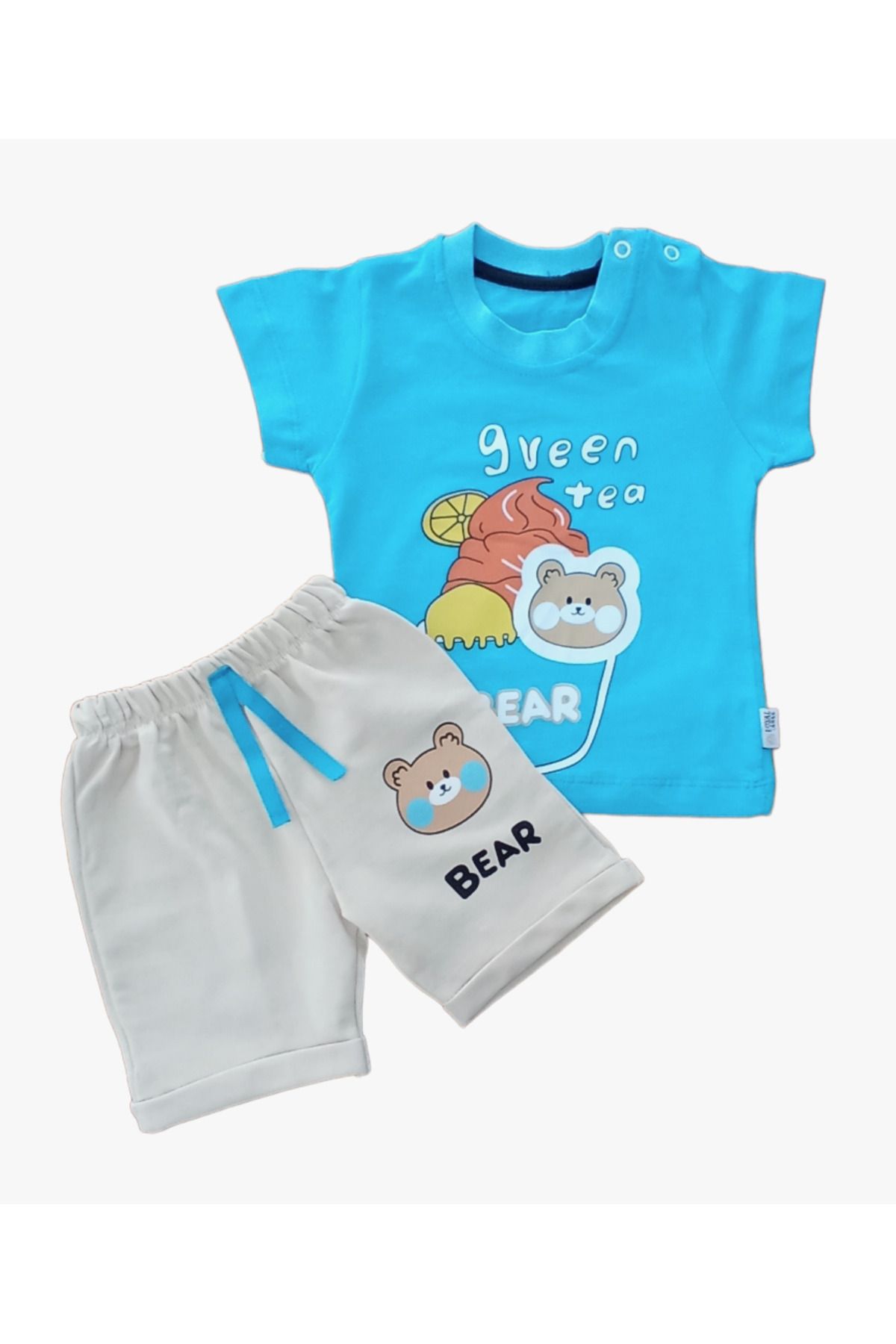 Erkek Bebek % 100 Cotton Bear 2’li Takım