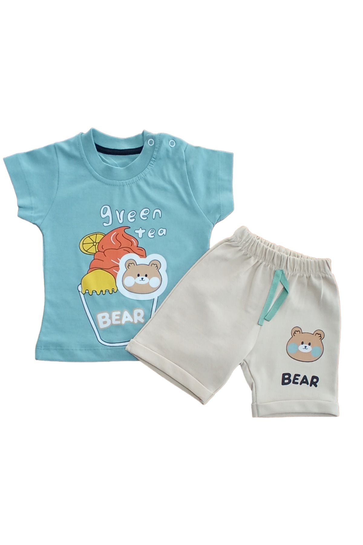 Erkek Bebek % 100 Cotton Bear 2’li Takım