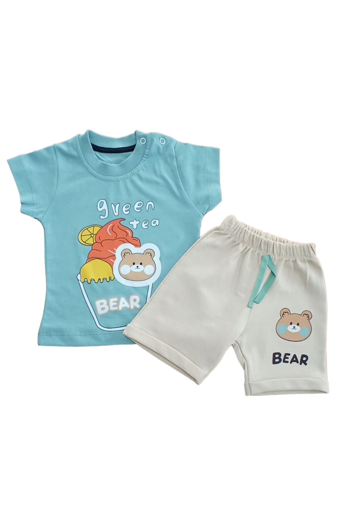 Erkek Bebek % 100 Cotton Bear 2’li Takım