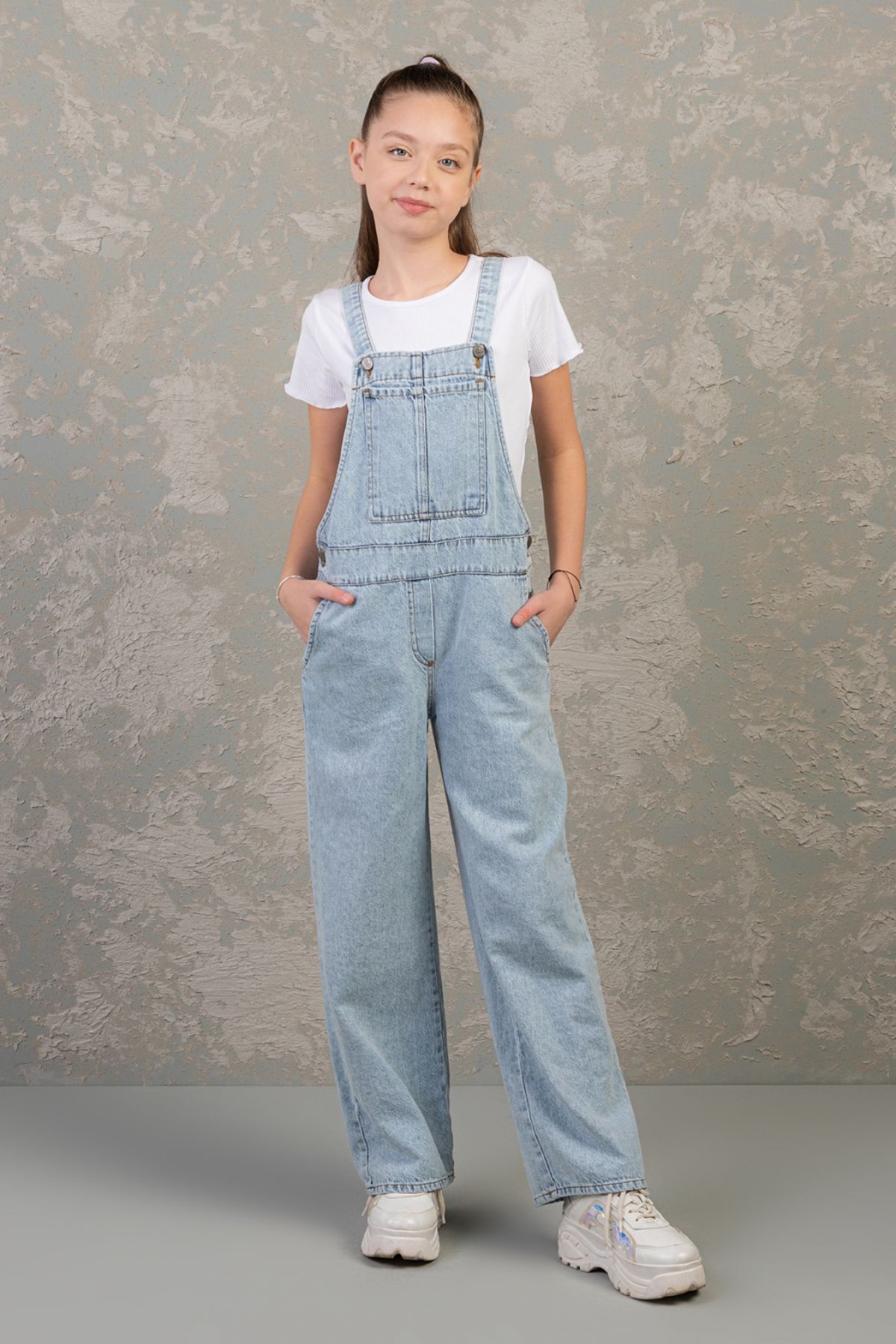 Çaren Kids- Unisex Denim Tulum / Salopet  ( Body Dahil Değildir)