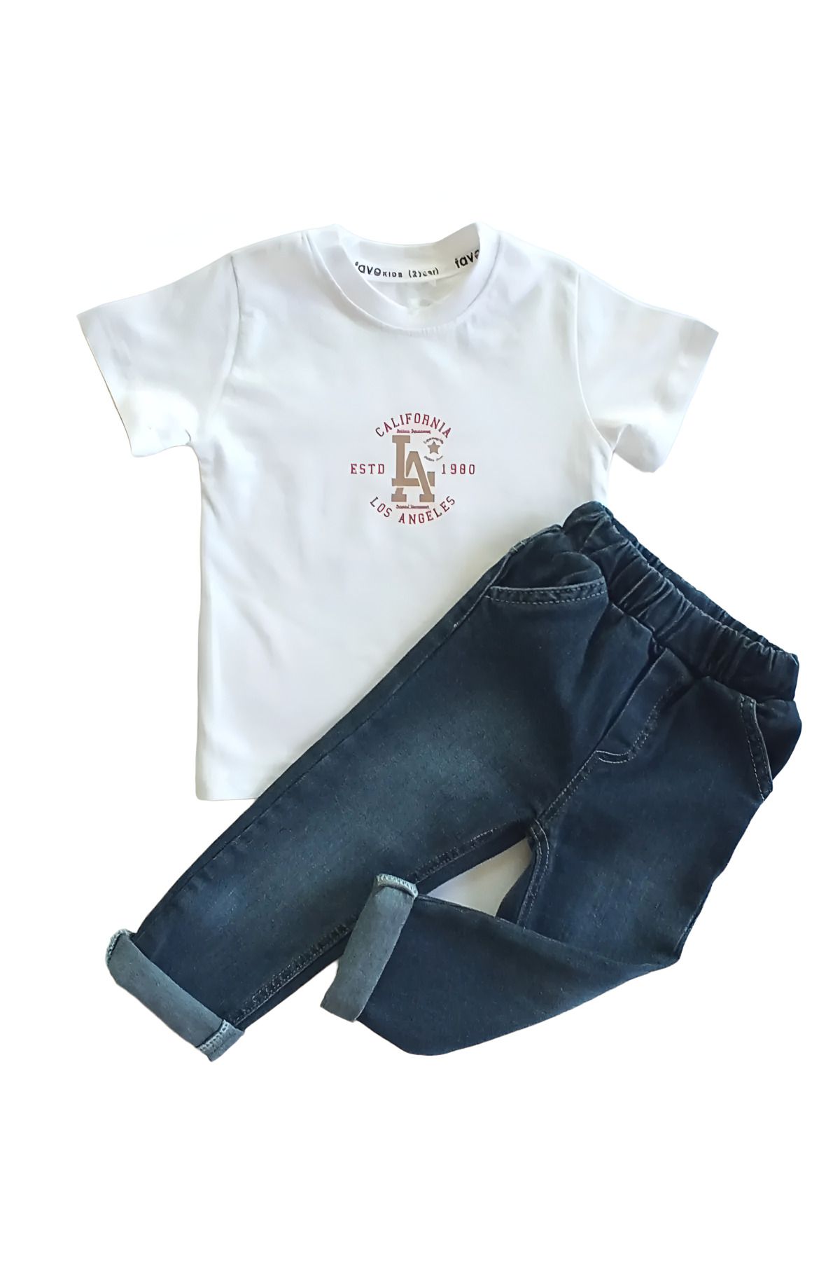 Çaren Kids Erkek Çocuk 3’lü Takım- Gömlek, T-shirt, Denim Pantolon  ( Dar Kalıp- Slim Fit )