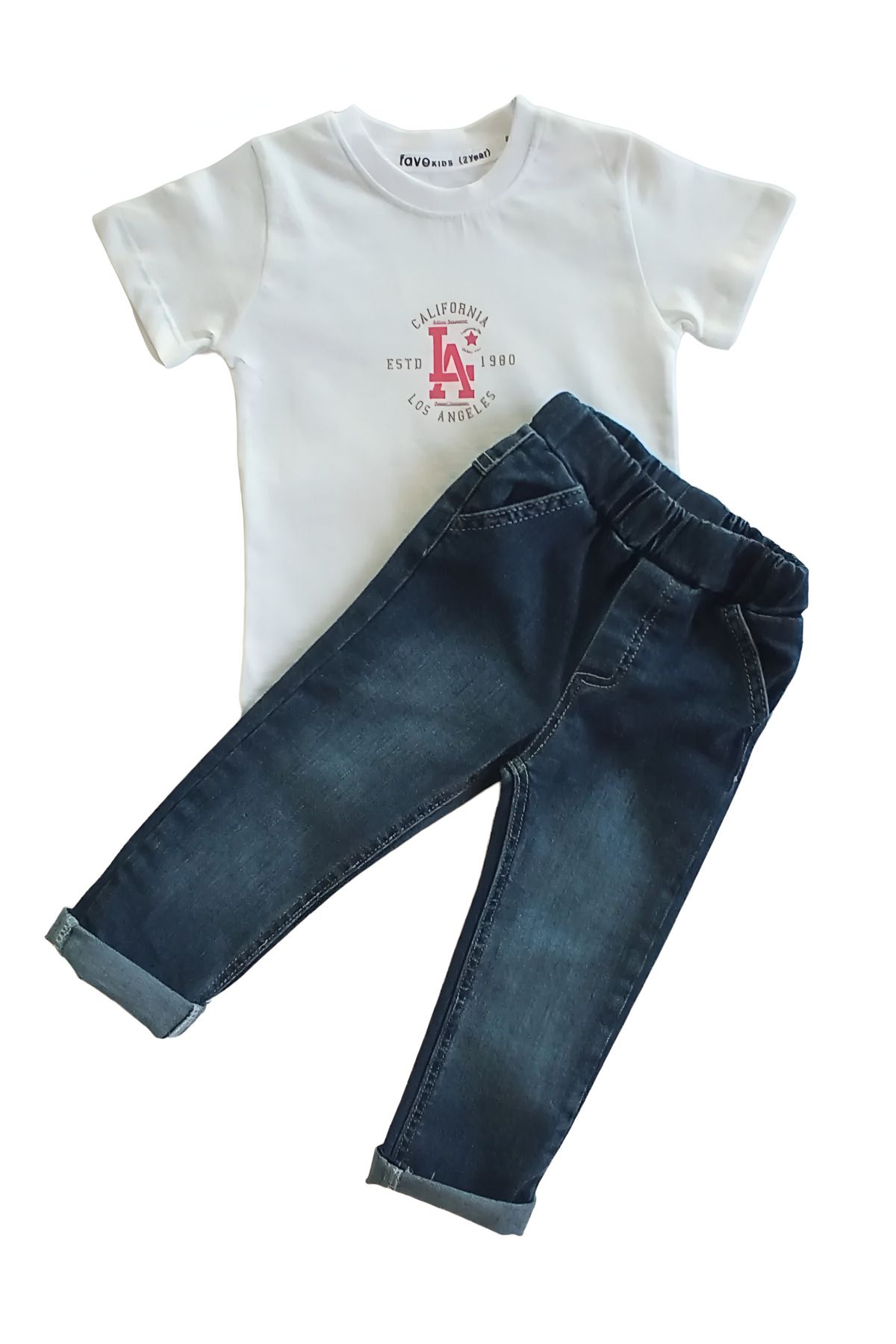 Çaren Kids Erkek Çocuk 3’lü Takım- Gömlek, T-shirt, Denim Pantolon  ( Dar Kalıp- Slim Fit )