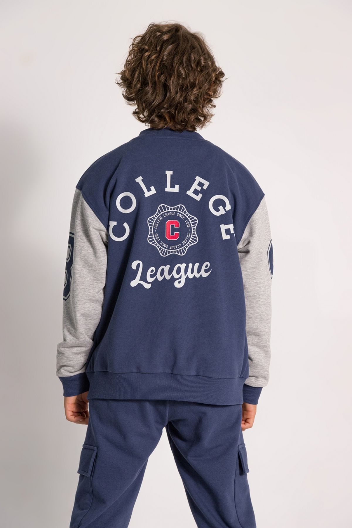 Çaren Kids- Erkek College 3’lü Eşofman Takım- Şardonsuz College Hırka, Sweatshirt ve Eşofman Altı