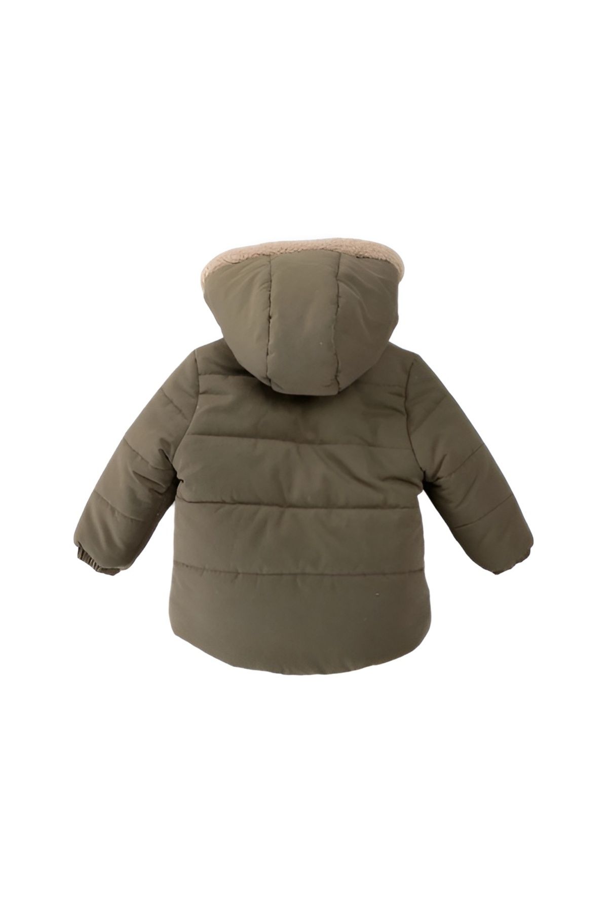 Çaren Kids-Çoban Düğme Detaylı İçi Welsoft ( Kürklü ) Kapüşonlu Unisex Çocuk Kaban