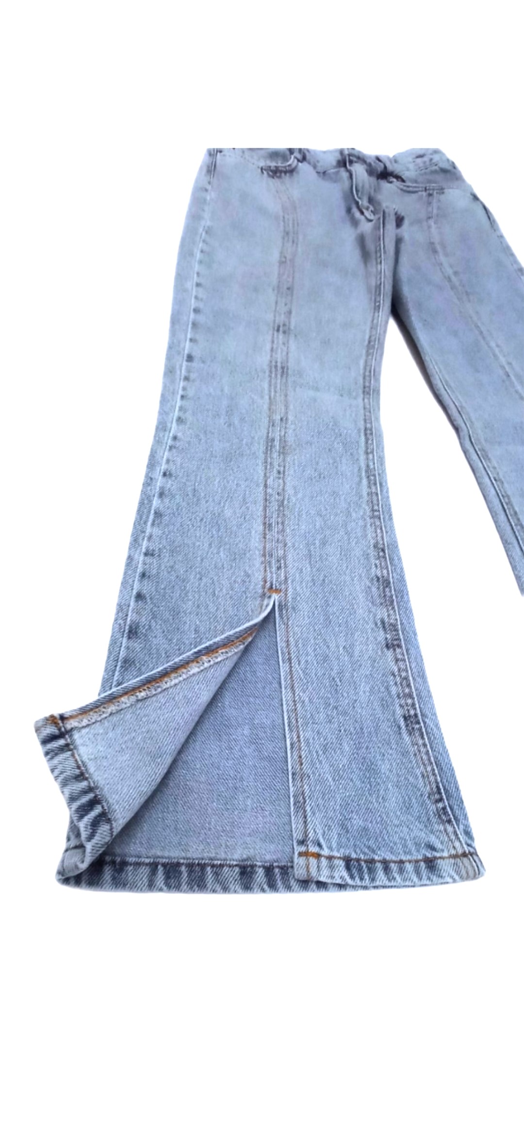 Yırtmaçlı İspanyol Paça Jeans- Yırtmaçlı,İspanyol Paça ,Dikiş Detaylı Kız Genç ve Çocuk Kot Pantolon