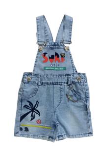 Erkek Bebek Denim Şort Salopet