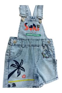 Erkek Bebek Denim Şort Salopet