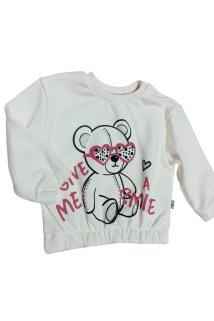 Give Me Smile Unisex Bebek 2’li Takım-Ayıcık Baskılı Bel ve Kollarda Lastik Detaylı Sweat ,Pantolon