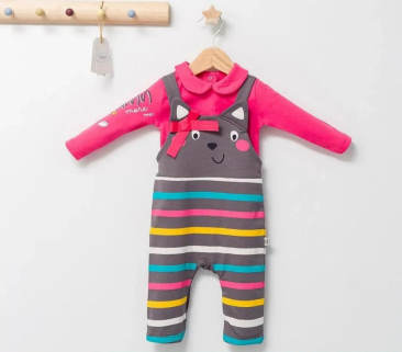 Colorfull % 100 Cotton Bebek Salopet Takım