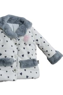 Çaren Kids- Kız Çocuk Kürk Detaylı Polar Mont