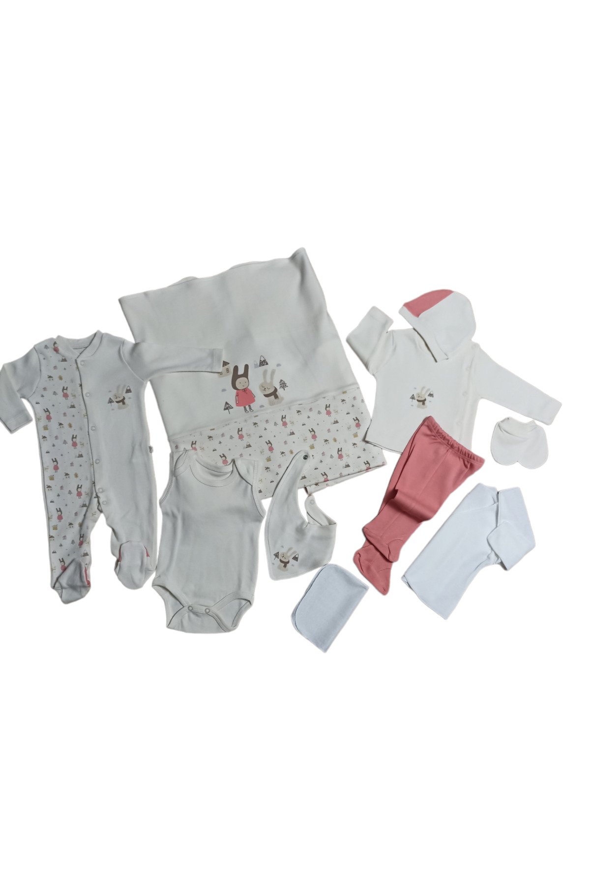 % 100 Cotton Kız Bebek Nature Life 10’lu Hastane Çıkışı